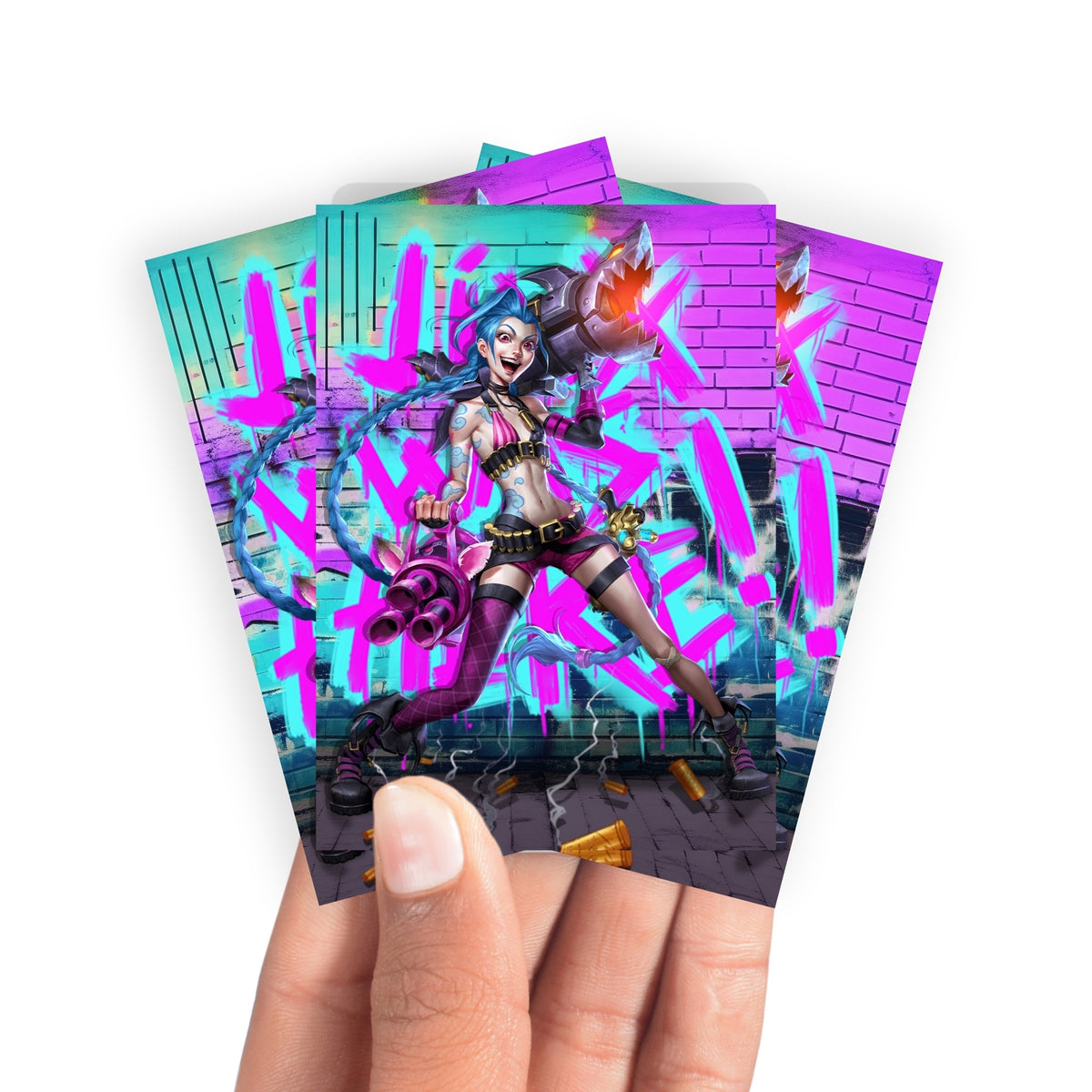 Keep your cards safe and stylish with our borderless card sleeves. Designed edge-to-edge to showcase your artwork, they offer a sleek, modern aesthetic. From LDB Duel, printed with the exclusive Jinx | Arcane design for a fresh, premium feel.Champion-yugioh-mtg-pokemon-card-protection-standard-japanese-dragon-shield-LDB-Duel-borderless