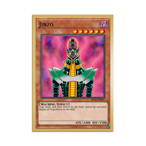Level up your game with our custom-printed metal orica cards, featuring exclusive Jinzo artwork in gold metal. Durable, scratch-resistant, and embossed with the iconic Yu-Gi-Oh! card back, these slim orica cards fit perfectly in card sleeves. Makoto-Inotsume-yugioh-mtg-pokemon-metal-card-embossed-design-custom-artwork-duel-accessories-ldb-duel