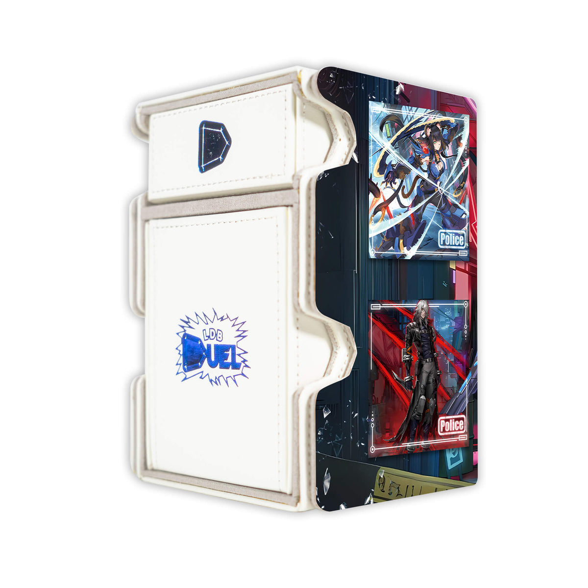 Here is the Right View of the K9 Archetype Mach 3 White Deck Box. Werewolf-yugioh-deck-tray-dice-tray-LDB-Duel
