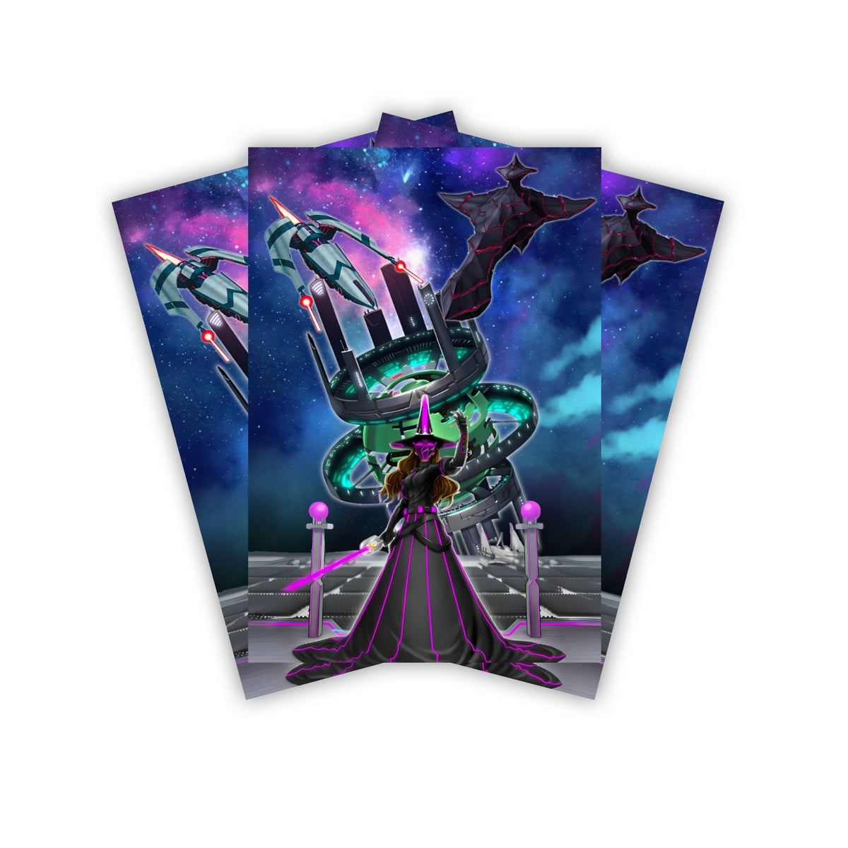 Keep your cards safe and stylish with our borderless card sleeves. Designed edge-to-edge to showcase your artwork, they offer a sleek, modern aesthetic. From LDB Duel, printed with the exclusive Kozmo Archetype design for a fresh, premium feel.Kozmo-yugioh-mtg-pokemon-card-protection-standard-japanese-dragon-shield-LDB-Duel-borderless