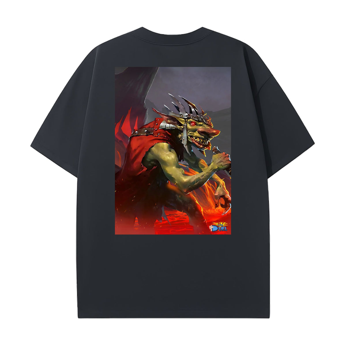 Level up your look with the premium Krenko, Mob Boss T-shirt design from LDB Duel. Crafted from soft, breathable cotton and finished with vibrant DTF printing, this black t-shirt is designed for comfort that lasts. Featuring a bold back design, it’s perfect for anime fans, TCG players, and gamers who want to stand out, whether at events, tournaments, or just relaxing with friends.  Goblin-Warrior-anime-ygo-magic-tshirt-gaming-accesories-LDB-Duel