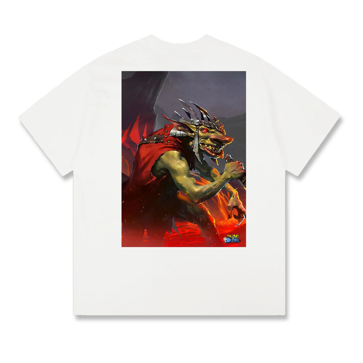 Level up your look with the premium Krenko, Mob Boss T-shirt design from LDB Duel. Crafted from soft, breathable cotton and finished with vibrant DTF printing, this white t-shirt is designed for comfort that lasts. Featuring a bold back design, it’s perfect for anime fans, TCG players, and gamers who want to stand out, whether at events, tournaments, or just relaxing with friends. Goblin-Sledder-anime-magic-tshirt-gaming-accesories-LDB-Duel