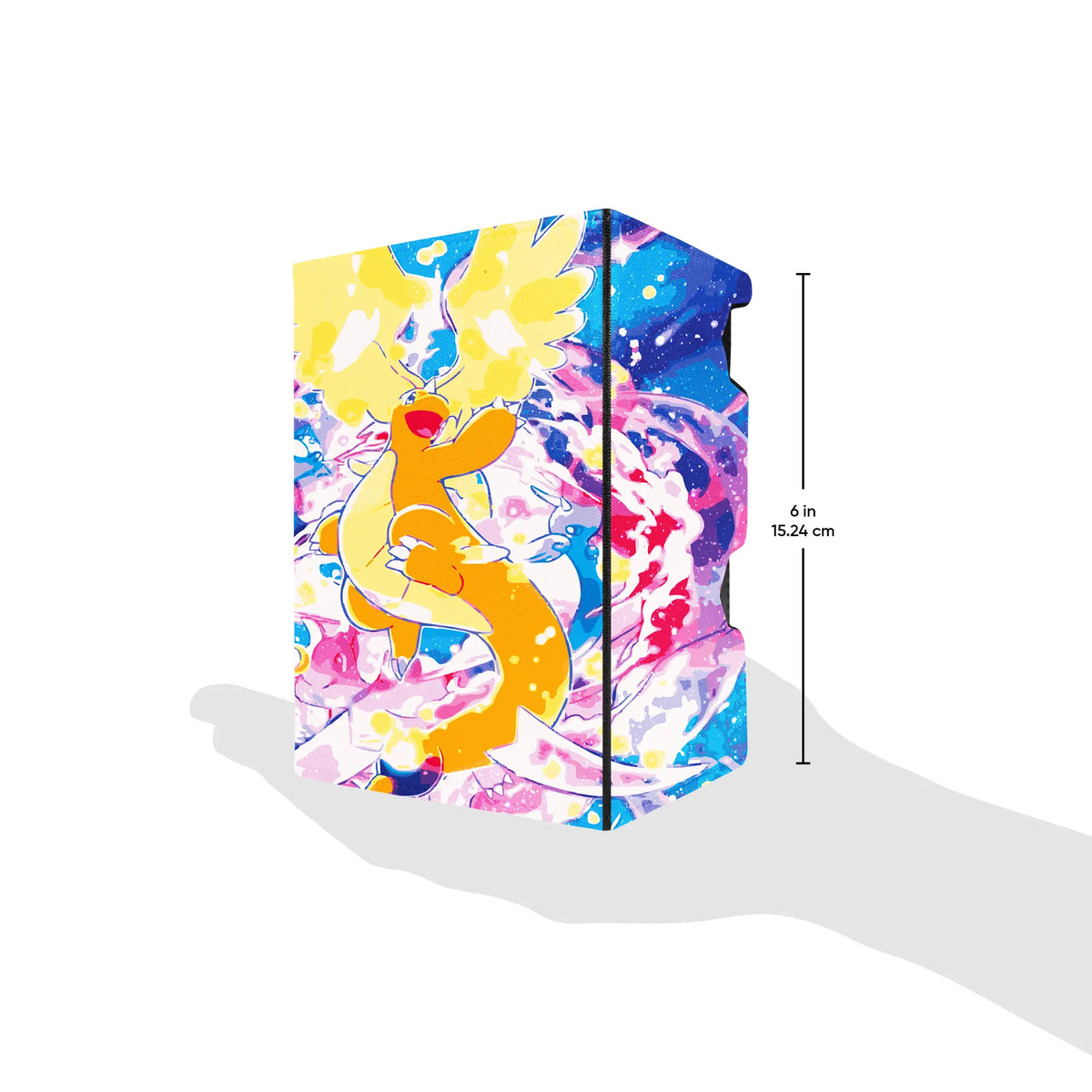 LDBDuel Mach 3 Deck Box – 6 Inch features a vibrant, full-color custom design with a durable structure made to store and protect your trading card deck. Measuring approximately 6 inches (15.24 cm) in height, this deck box provides convenient storage for cards while adding a personalized look to your gaming setup. The spacious design is ideal for Pokémon, Yu-Gi-Oh!, Magic: The Gathering, One Piece, and other trading card games. Customize your deck box with your favorite artwork, characters, colors, or themes
