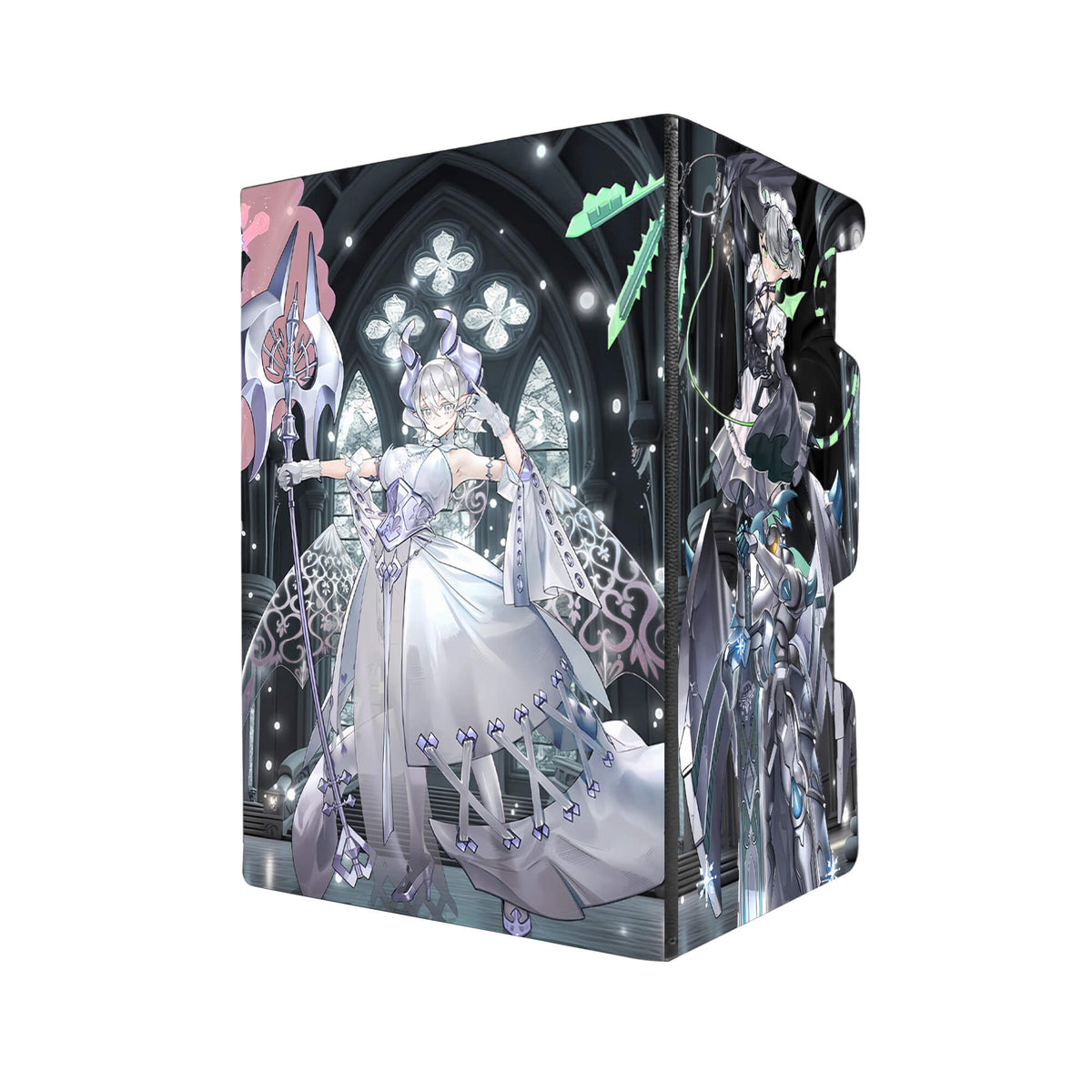 Here's another quality black deck box from LDB Duel featuring our exclusive Labrynth Archetype art. Fits all types of trading card games, including Pokémon, Yu-Gi-Oh! and Magic The Gathering. The perfect card holder for the TCG player safely holds up to 100 double-sleeved cards. EVEN in extra thick sleeves. Comes with a pull-out dice tray. Stovie-Torbie-yugioh-tcg-accessories-card-storage-LDB-Duel