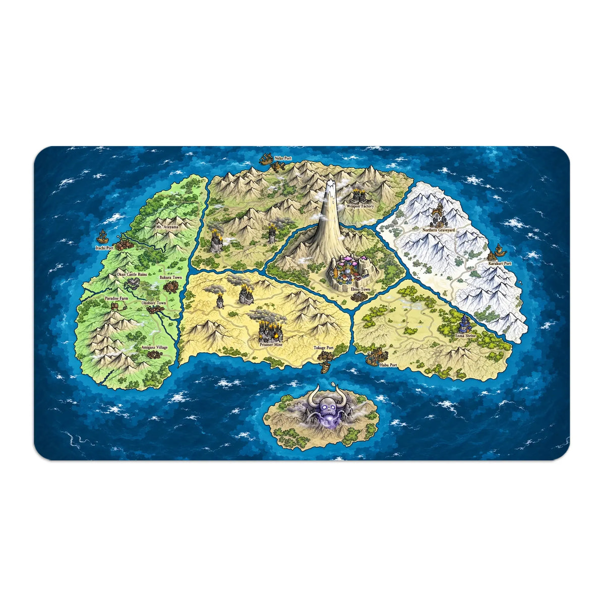 Transform your dueling experience with LDB Duel featuring our exclusive art Land of Wano playmat! Featuring a soft cloth top for smooth card movement and a durable rubber back for a secure grip, this 24x14 inch mat is machine washable and safe for cards and sleeves. Kozuki-Clan-onepiece-custom-artwork-premium-durable-rubber-ldb-duel
