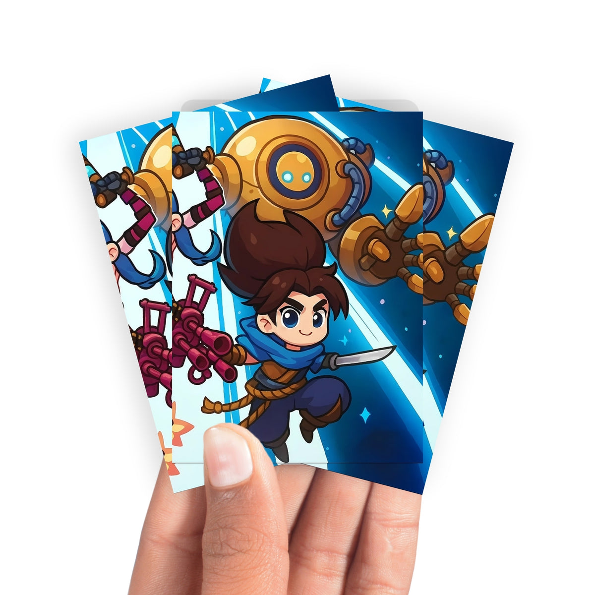Keep your cards safe and stylish with our borderless card sleeves. Designed edge-to-edge to showcase your artwork, they offer a sleek, modern aesthetic. From LDB Duel, printed with the exclusive Riftbound | League of Legends design for a fresh, premium feel.Champion-yugioh-mtg-pokemon-card-protection-standard-japanese-dragon-shield-LDB-Duel-borderless