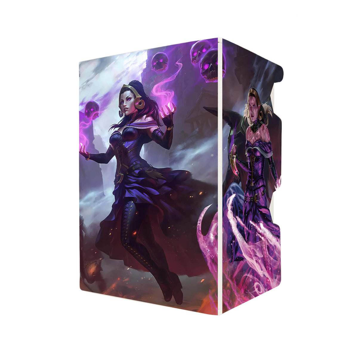 Here's another quality white deck box from LDB Duel featuring our exclusive Liliana - Legendary Planeswalker art. Fits all types of trading card games, including Pokémon, Yu-Gi-Oh! and Magic The Gathering. The perfect card holder for the TCG player safely holds up to 100 double-sleeved cards. EVEN in extra thick sleeves. Comes with a pull-out dice tray. Necromancer-ygo-magic-digimon-card_protector-gaming-accesories-LDB-Duel
