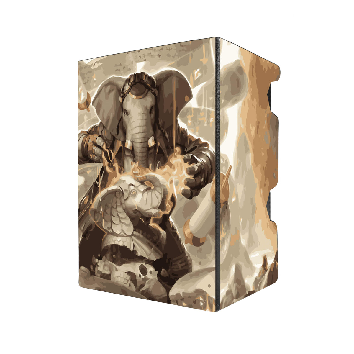 Here's another quality black deck box from LDB Duel featuring our exclusive Lorehold Spirits art. Fits all types of trading card games, including Pokémon, Yu-Gi-Oh! and Magic The Gathering. The perfect card holder for the TCG player safely holds up to 100 double-sleeved cards. EVEN in extra thick sleeves. Comes with a pull-out dice tray. Quintorious-mtg-tcg-accessories-card-storage-LDB-Duel