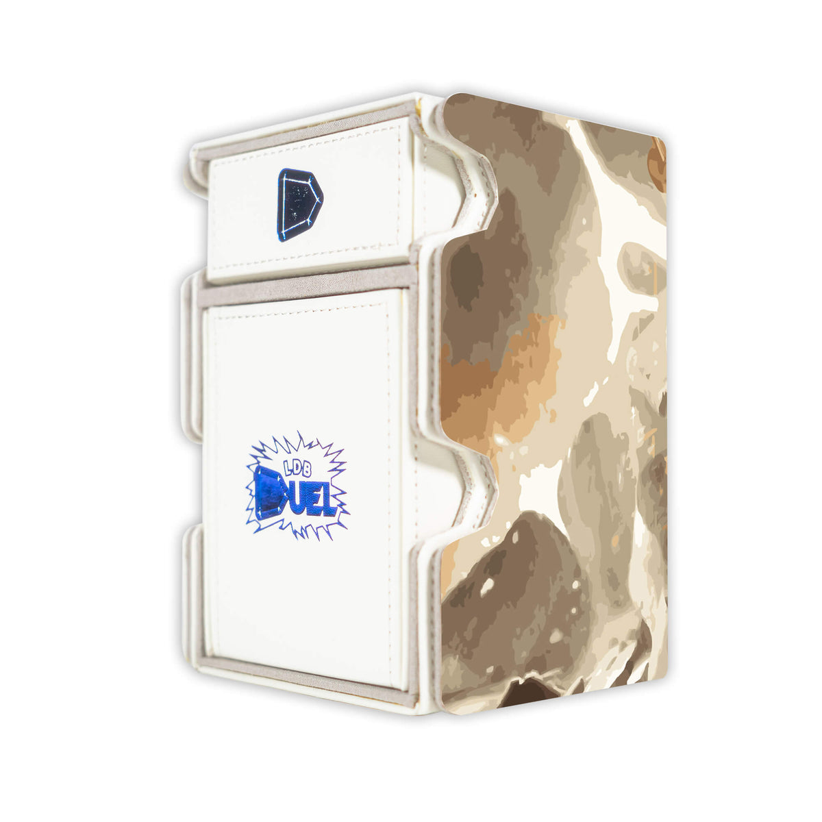 Here is the Right View of the Lorehold Spirits Mach 3 White Deck Box. Commander-mtg-deck-tray-dice-tray-LDB-Duel