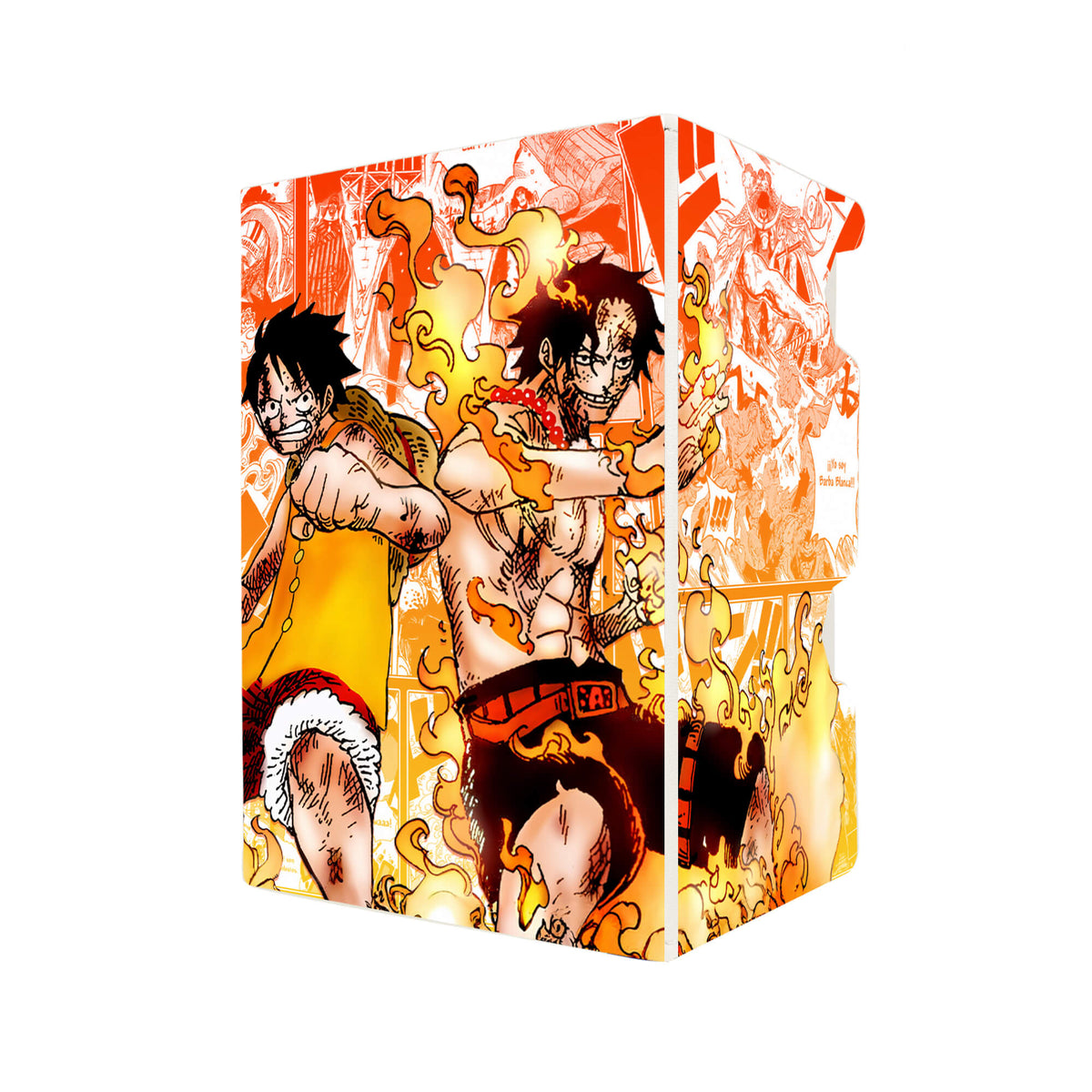 Here's another quality white deck box from LDB Duel featuring our exclusive Luffy & Ace art. Fits all types of trading card games, including Pokémon, Yu-Gi-Oh! and Magic The Gathering. The perfect card holder for the TCG player safely holds up to 100 double-sleeved cards. EVEN in extra thick sleeves. Comes with a pull-out dice tray. Ace-anime-ygo-magic-digimon-card-protector-gaming-accesories-LDB-Duel