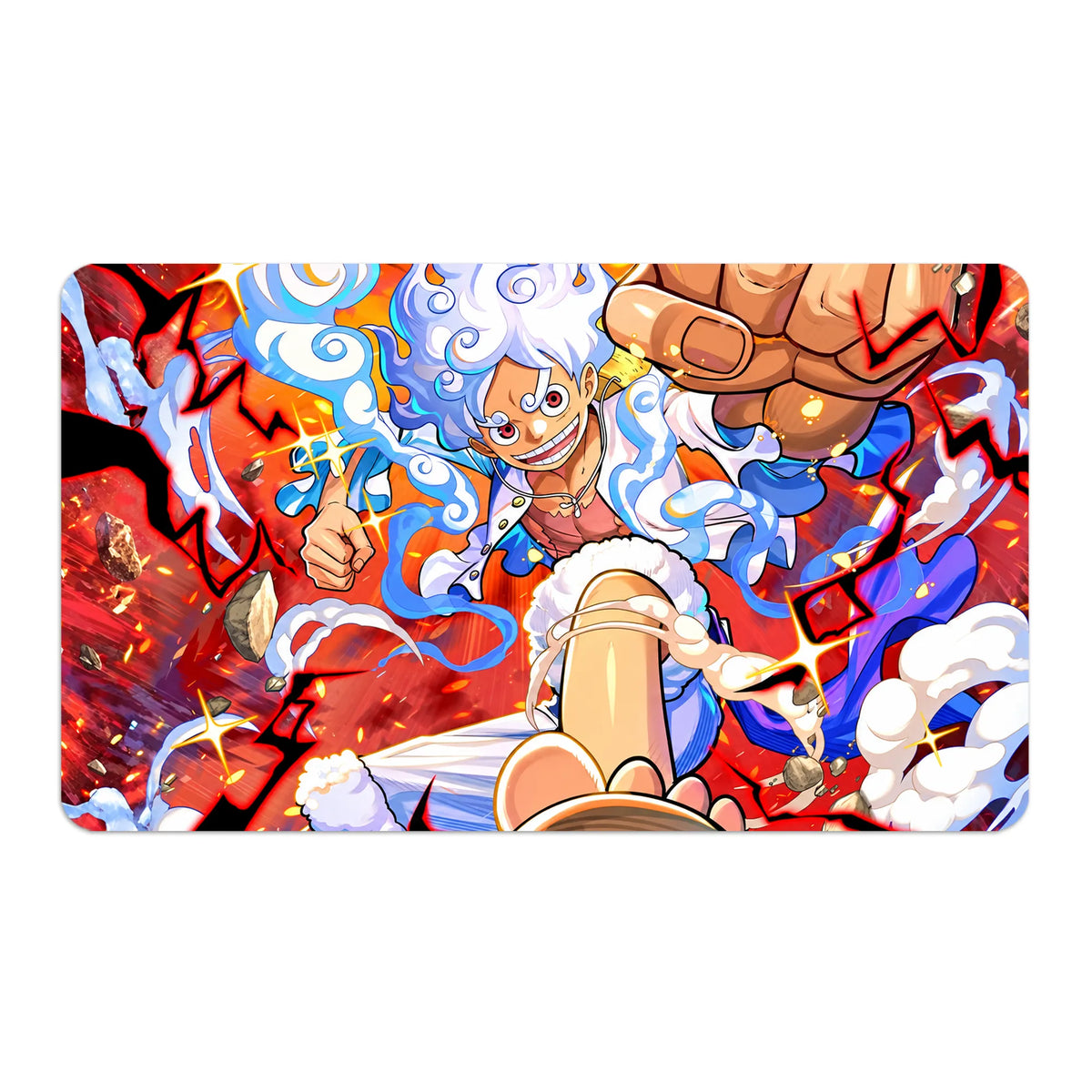Transform your dueling experience with LDB Duel featuring our exclusive art Luffy's Gear 5 Awakening playmat! Featuring a soft cloth top for smooth card movement and a durable rubber back for a secure grip, this 24x14 inch mat is machine washable and safe for cards and sleeves. Strawhat-Pirates-onepiece-custom-artwork-premium-durable-rubber-ldb-duel
