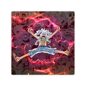 Upgrade your dueling game with LDB Duel featuring our exclusive Luffy: Sun God Nika double mat! Designed with a premium cloth surface for effortless card handling and a sturdy rubber base for maximum stability, this 24x24 inch mat offers both style and practicality. It's card and sleeve-friendly, plus machine washable for easy upkeep! Ace-anime-yugioh-mtg-pokemon-custom-artwork-premium-durable-rubber-ldb-duel 