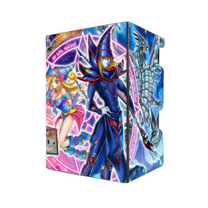The combination of a serious magician and a cute magician! - Duel Monster - Deck Box - Faux Leather - Magnetic Snap - yugioh gx - yugioh zexal - yugioh 5ds - yugioh Arc-v , yugioh sevens - yugioh vrains - blue eyes white dragon - fire dragon - black magician - girl magician