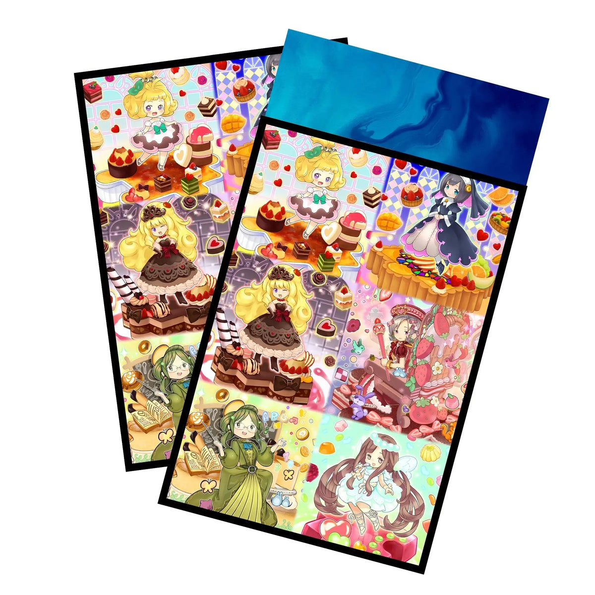 Enhance your cards with our elegant black border card sleeves, featuring a sleek, sophisticated design for a bold, modern aesthetic. From LDB Duel. Perfect for showcasing your collection, these sleeves are printed with our exclusive Madolche Archetype design. Madolche-yugioh-card-protection-standard-japanese-dragon-shield-LDB-Duel-black
