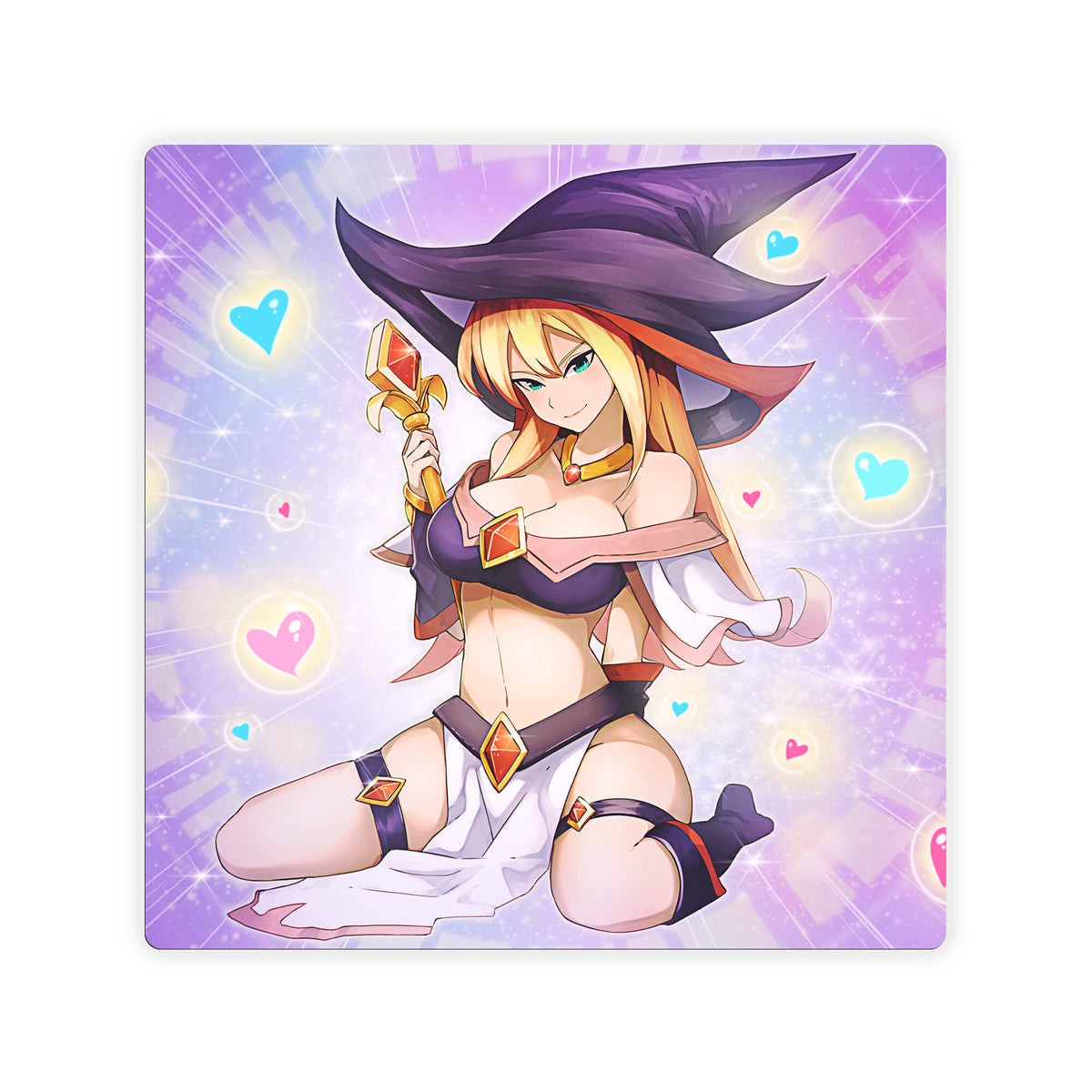 Upgrade your dueling game with LDB Duel featuring our exclusive Magician Girl double mat! Designed with a premium cloth surface for effortless card handling and a sturdy rubber base for maximum stability, this 24x24 inch mat offers both style and practicality. It's card and sleeve-friendly, plus machine washable for easy upkeep! Dark-Magician-yugioh-mtg-pokemon-custom-artwork-premium-durable-rubber-ldb-duel 