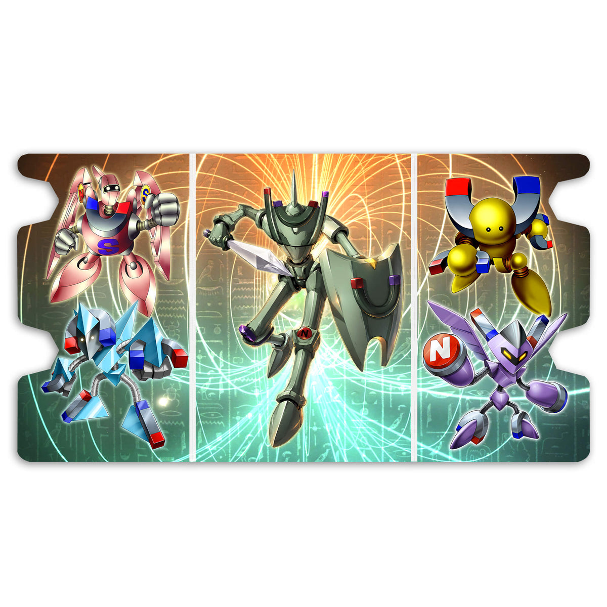 Here is the Full Lid Design of the Magnet Warrior Archetype Mach 3 White Deck Box. Gamma-yugioh-custom-deck-portable-collector-LDB-Duel