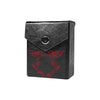 Enhance your TCG storage with the Mark of the Dragon Mach 2 Black deck box, available in options for 60 or 80 single-card sleeves. Sold by LDB Duel. Crafted from durable faux leather, it includes a built-in belt loop, a strong magnetic snap, and showcases our exclusive Mark of the Dragon design—ideal for TCG enthusiasts on the move! Luna-Light-yugioh-mtg-pokemon-tcg-accessories-card-storage-LDB-Duel-black