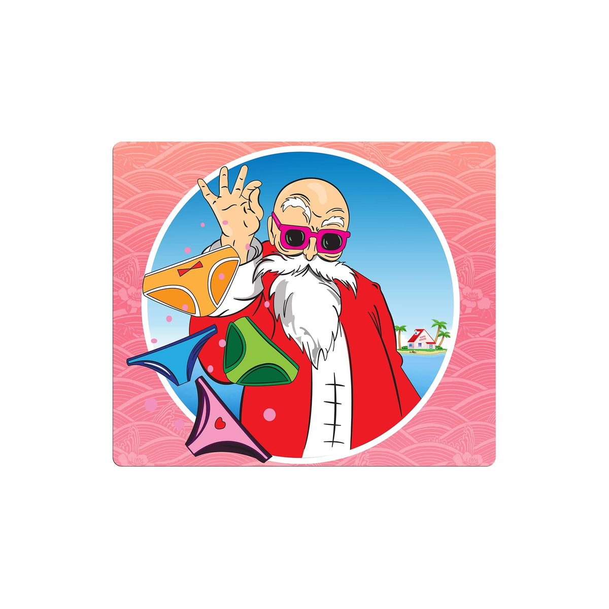 Enhance your gaming setup with our exclusive artwork Master Roshi mouse pad! Featuring a soft cloth surface for precise mouse tracking and a durable rubber base for a stable grip, this 10x8.5 inch mouse pad is the perfect blend of style and performance. Plus, it's machine washable for easy maintenance! Old-Man-dragonball-yugioh-mtg-pokemon-custom-artwork-premium-durable-rubber-ldb-duel