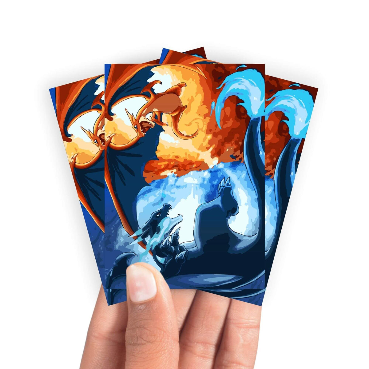 Keep your cards safe and stylish with our borderless card sleeves. Designed edge-to-edge to showcase your artwork, they offer a sleek, modern aesthetic. From LDB Duel, printed with the exclusive Mega Charizard X and Y design for a fresh, premium feel.Charizard-pokemon-anime-yugioh-mtg-card-protection-standard-japanese-dragon-shield-LDB-Duel-borderless