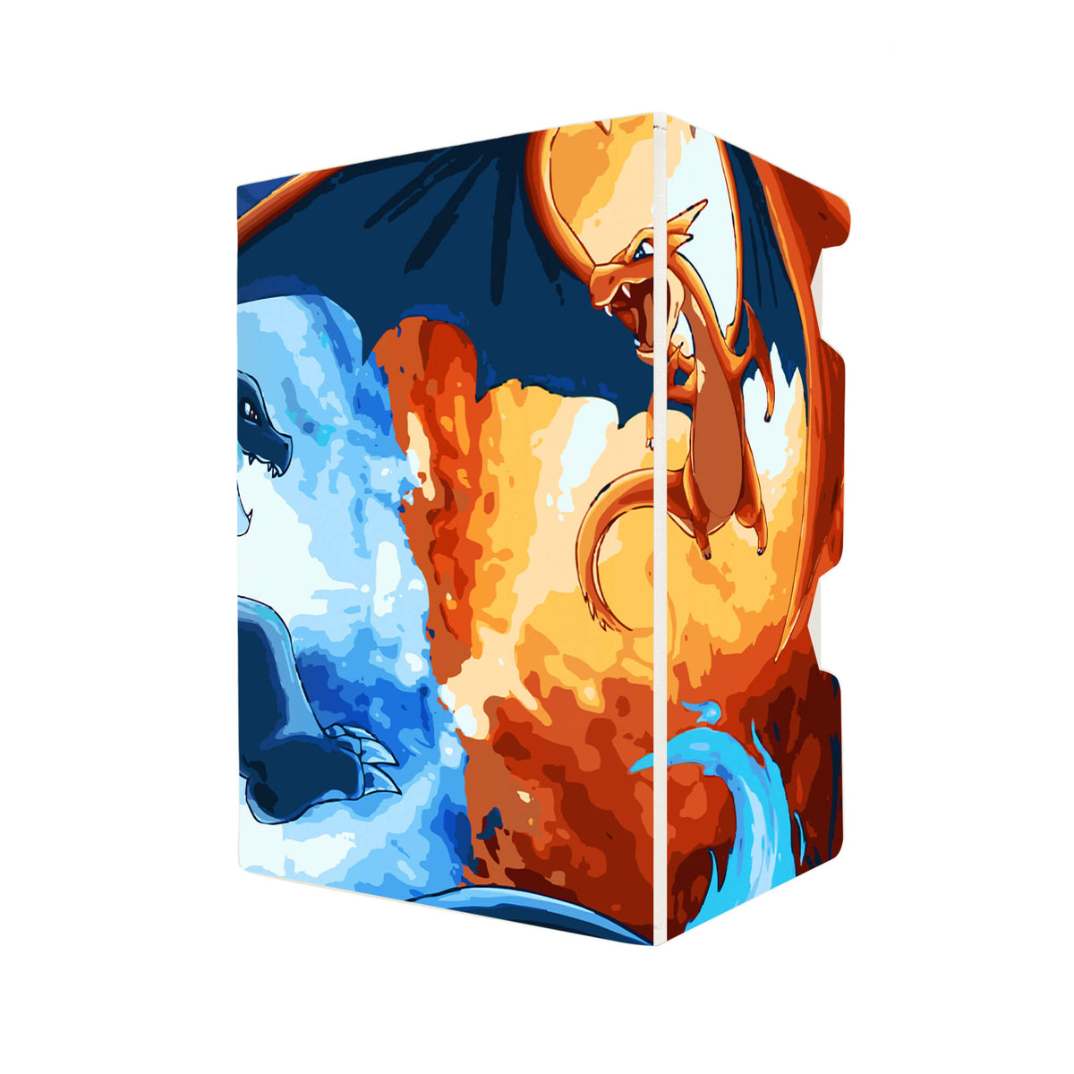 Here's another quality white deck box from LDB Duel featuring our exclusive Mega Charizard X and Y art. Fits all types of trading card games, including Pokémon, Yu-Gi-Oh! and Magic The Gathering. The perfect card holder for the TCG player safely holds up to 100 double-sleeved cards. EVEN in extra thick sleeves. Comes with a pull-out dice tray. Charizard-pokemon-ygo-magic-digimon-card-protector-gaming-accesories-LDB-Duel
