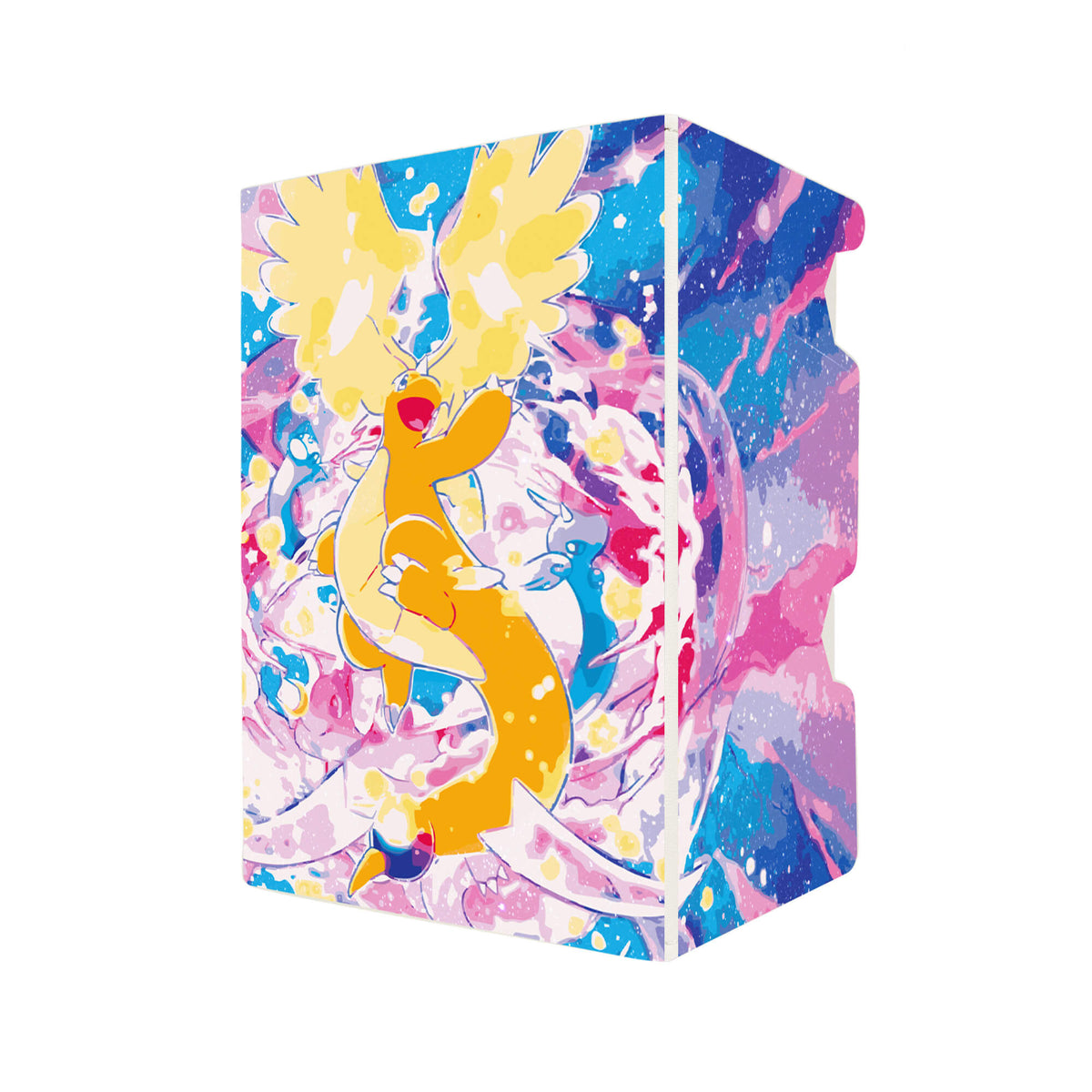 Here's another quality white deck box from LDB Duel featuring our exclusive Mega Dragonite art. Fits all types of trading card games, including Pokémon, Yu-Gi-Oh! and Magic The Gathering. The perfect card holder for the TCG player safely holds up to 100 double-sleeved cards. EVEN in extra thick sleeves. Comes with a pull-out dice tray. Dragonite-pokemon-ygo-magic-digimon-card-protector-gaming-accesories-LDB-Duel