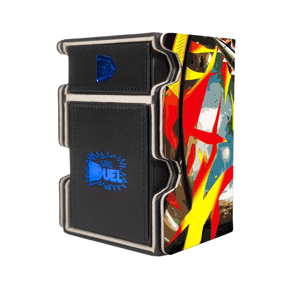 Here is the Right View of the Mega Excadrill Mach 3 Black Deck Box. Steel-Type-pokemon-deck-tray-dice-tray-LDB-Duel