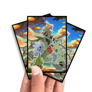 Enhance your cards with our elegant black border card sleeves, featuring a sleek, sophisticated design for a bold, modern aesthetic. From LDB Duel. Perfect for showcasing your collection, these sleeves are printed with our exclusive Mega Tyranitar Evolutions design. Stone-Edge-pokemon-yugioh-mtg-card-protection-standard-japanese-dragon-shield-LDB-Duel-black