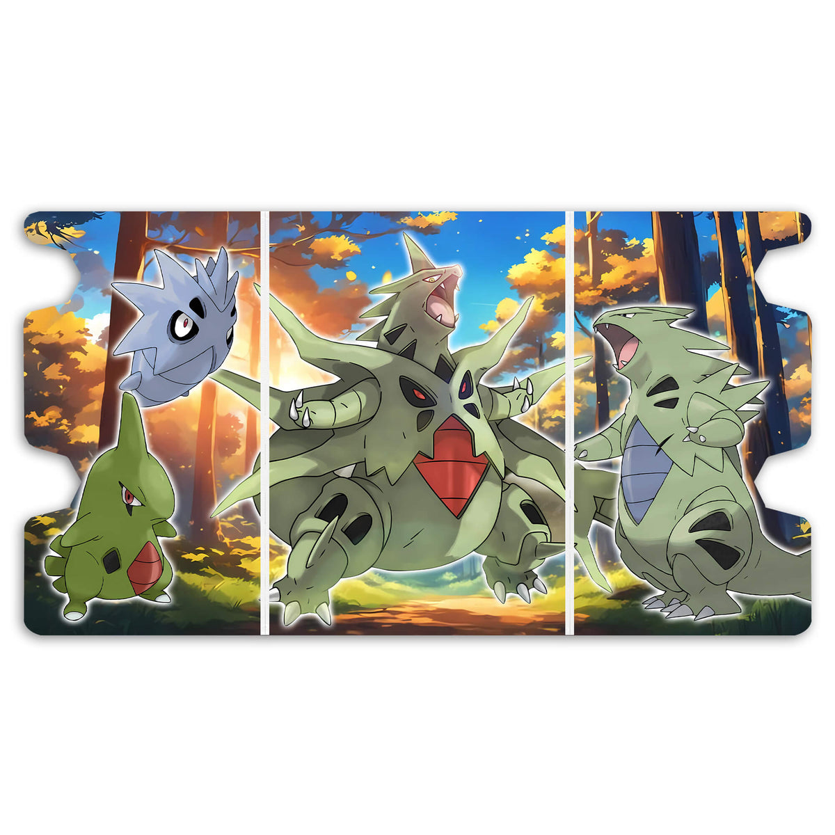 Here is the Full Lid Design of the Mega Tyranitar Evolutions Mach 3 White Deck Box. Larvitar-pokemon-custom-deck-portable-collector-LDB-Duel
