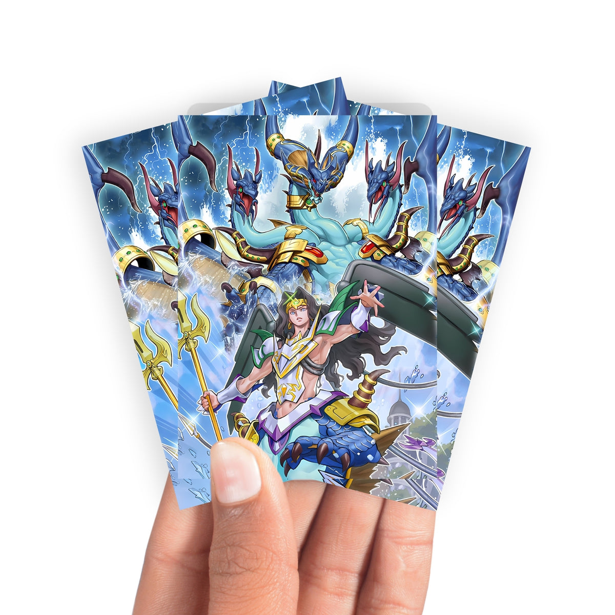 Keep your cards safe and stylish with our borderless card sleeves. Designed edge-to-edge to showcase your artwork, they offer a sleek, modern aesthetic. From LDB Duel, printed with the exclusive Mermail Atlantean Archetype design for a fresh, premium feel.Mermail-Atlantean-yugioh-mtg-pokemon-card-protection-standard-japanese-dragon-shield-LDB-Duel-borderless