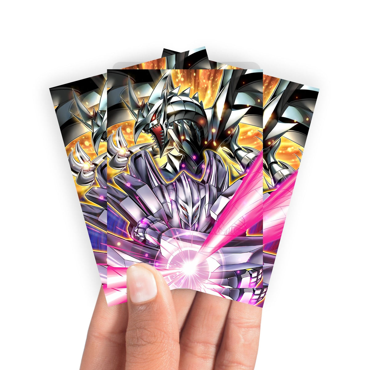 Keep your cards safe and stylish with our borderless card sleeves. Designed edge-to-edge to showcase your artwork, they offer a sleek, modern aesthetic. From LDB Duel, printed with the exclusive Metalmorph Archetype design for a fresh, premium feel.Metalmorph-yugioh-mtg-pokemon-card-protection-standard-japanese-dragon-shield-LDB-Duel-borderless