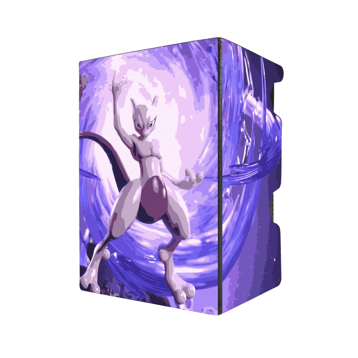 Here's another quality black deck box from LDB Duel featuring our exclusive Mewtwo art. Fits all types of trading card games, including Pokémon, Yu-Gi-Oh! and Magic The Gathering. The perfect card holder for the TCG player safely holds up to 100 double-sleeved cards. EVEN in extra thick sleeves. Comes with a pull-out dice tray. Legendary-pokemon-tcg-accessories-card-storage-LDB-Duel