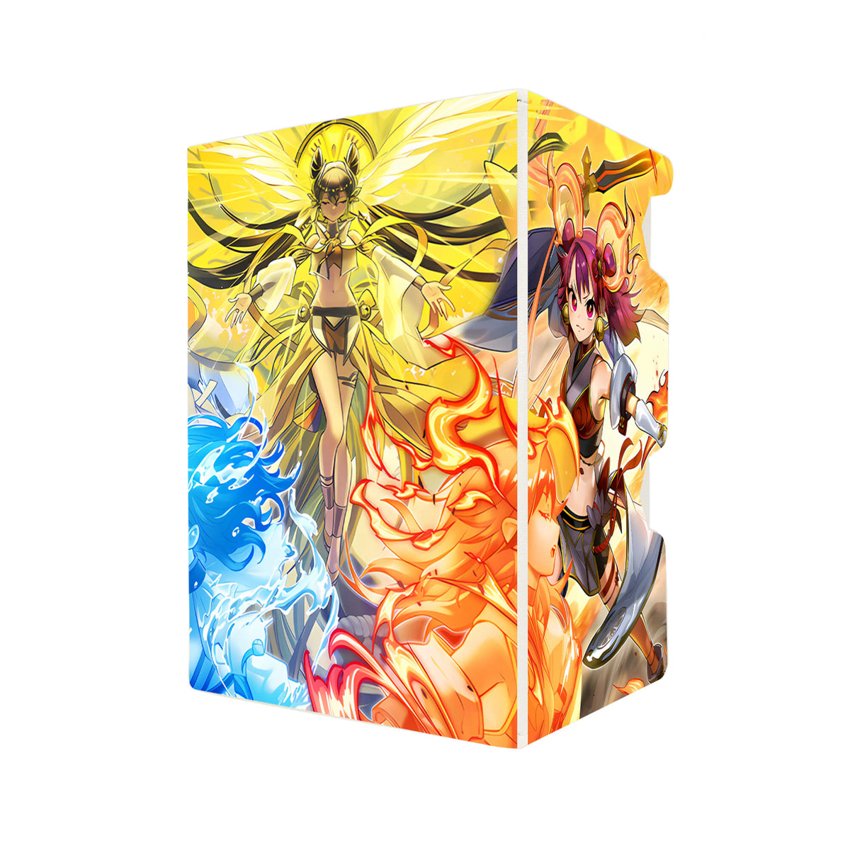 Here's another quality white deck box from LDB Duel featuring our exclusive Mikanko Kagura Archetype art. Fits all types of trading card games, including Pokémon, Yu-Gi-Oh! and Magic The Gathering. The perfect card holder for the TCG player safely holds up to 100 double-sleeved cards. EVEN in extra thick sleeves. Comes with a pull-out dice tray. Ni-Ni-ygo-magic-digimon-card-protector-gaming-accesories-LDB-Duel