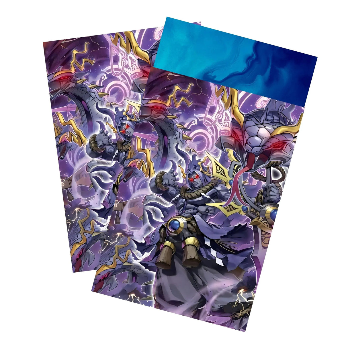 Keep your cards safe and stylish with our borderless card sleeves. Designed edge-to-edge to showcase your artwork, they offer a sleek, modern aesthetic. From LDB Duel, printed with the exclusive Mitsurigi no Mikoto, Kusanagi design for a fresh, premium feel.Saji-yugioh-card-protection-standard-japanese-dragon-shield-LDB-Duel-borderless