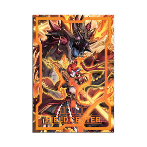 Level up your game with our custom-printed metal field centers from LDB Duel, featuring exclusive Mitsurigi no Mikoto, Saji artwork in gold metal. Durable, scratch-resistant, and embossed with the iconic Yu-Gi-Oh! card back, these slim field centers fit perfectly in card sleeves. Mitsurugi-Ritual-yugioh-mtg-pokemon-metal-card-embossed-design-custom-artwork-duel-accessories-ldb-duel