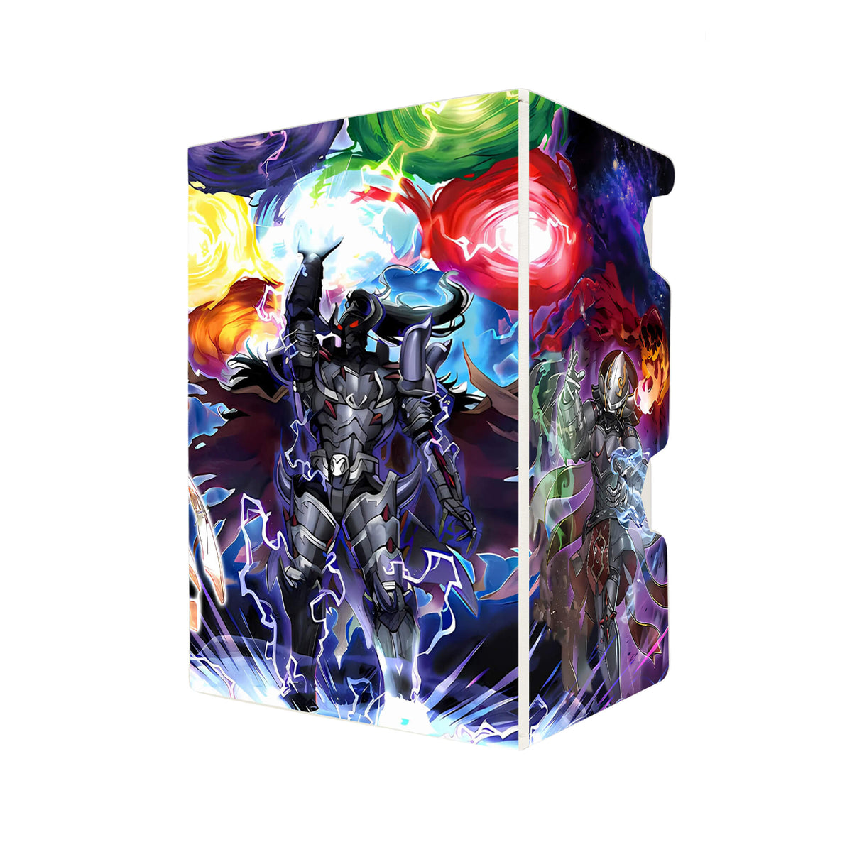 Here's another quality white deck box from LDB Duel featuring our exclusive Monarch art. Fits all types of trading card games, including Pokémon, Yu-Gi-Oh! and Magic The Gathering. The perfect card holder for the TCG player safely holds up to 100 double-sleeved cards. EVEN in extra thick sleeves. Comes with a pull-out dice tray. Kyoji-ygo-magic-digimon-card-protector-gaming-accesories-LDB-Duel