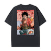 Level up your look with the premium Monkey D. Luffy T-shirt design from LDB Duel. Crafted from soft, breathable cotton and finished with vibrant DTF printing, this black t-shirt is designed for comfort that lasts. Featuring a bold back design, it’s perfect for anime fans, TCG players, and gamers who want to stand out, whether at events, tournaments, or just relaxing with friends.  Gear-5-anime-ygo-magic-tshirt-gaming-accesories-LDB-Duel