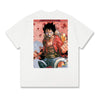 Level up your look with the premium Monkey D. Luffy T-shirt design from LDB Duel. Crafted from soft, breathable cotton and finished with vibrant DTF printing, this white t-shirt is designed for comfort that lasts. Featuring a bold back design, it’s perfect for anime fans, TCG players, and gamers who want to stand out, whether at events, tournaments, or just relaxing with friends. Strawhat-pirates-anime-ygo-magic-tshirt-gaming-accesories-LDB-Duel