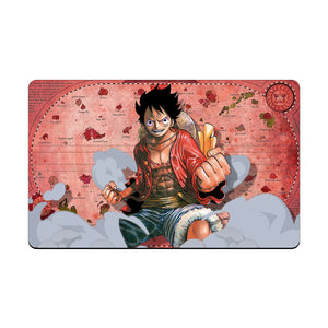 Transform your dueling experience with our exclusive art Monkey D. Luffy playmat from LDB Duel! Featuring a soft cloth top for smooth card movement and a durable rubber back for a secure grip, this 24x14 inch mat is machine washable and safe for cards and sleeves. Pirate-King-yugioh-mtg-pokemon-custom-artwork-premium-durable-rubber-ldb-duel