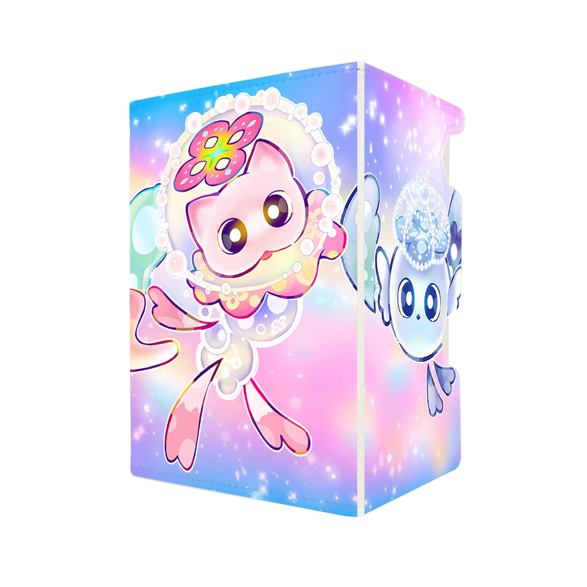 Here's another quality white deck box from LDB Duel featuring our exclusive Mulcharmy Archetype art. Fits all types of trading card games, including Pokémon, Yu-Gi-Oh! and Magic The Gathering. The perfect card holder for the TCG player safely holds up to 100 double-sleeved cards. EVEN in extra thick sleeves. Comes with a pull-out dice tray. Fuwalos-ygo-magic-digimon-card-protector-gaming-accesories-LDB-Duel