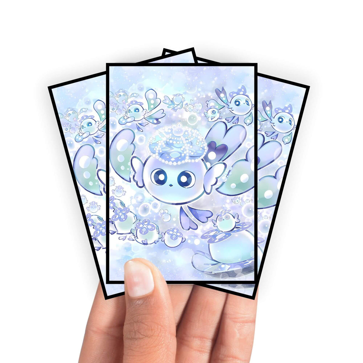 Enhance your cards with our elegant black border card sleeves, featuring a sleek, sophisticated design for a bold, modern aesthetic. From LDB Duel. Perfect for showcasing your collection, these sleeves are printed with our exclusive Mulcharmy Fuwalos design. Meowls-yugioh-mtg-pokemon-card-protection-standard-japanese-dragon-shield-LDB-Duel-black