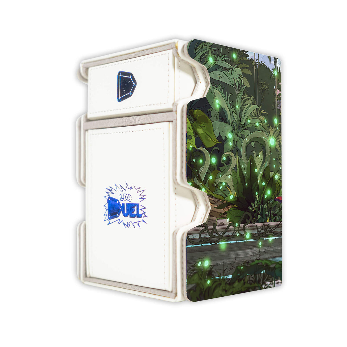 Here is the Right View of the Muraganda and Avishkar Mach 3 White Deck Box. Avishkar-Raceway-mtg-deck-tray-dice-tray-LDB-Duel
