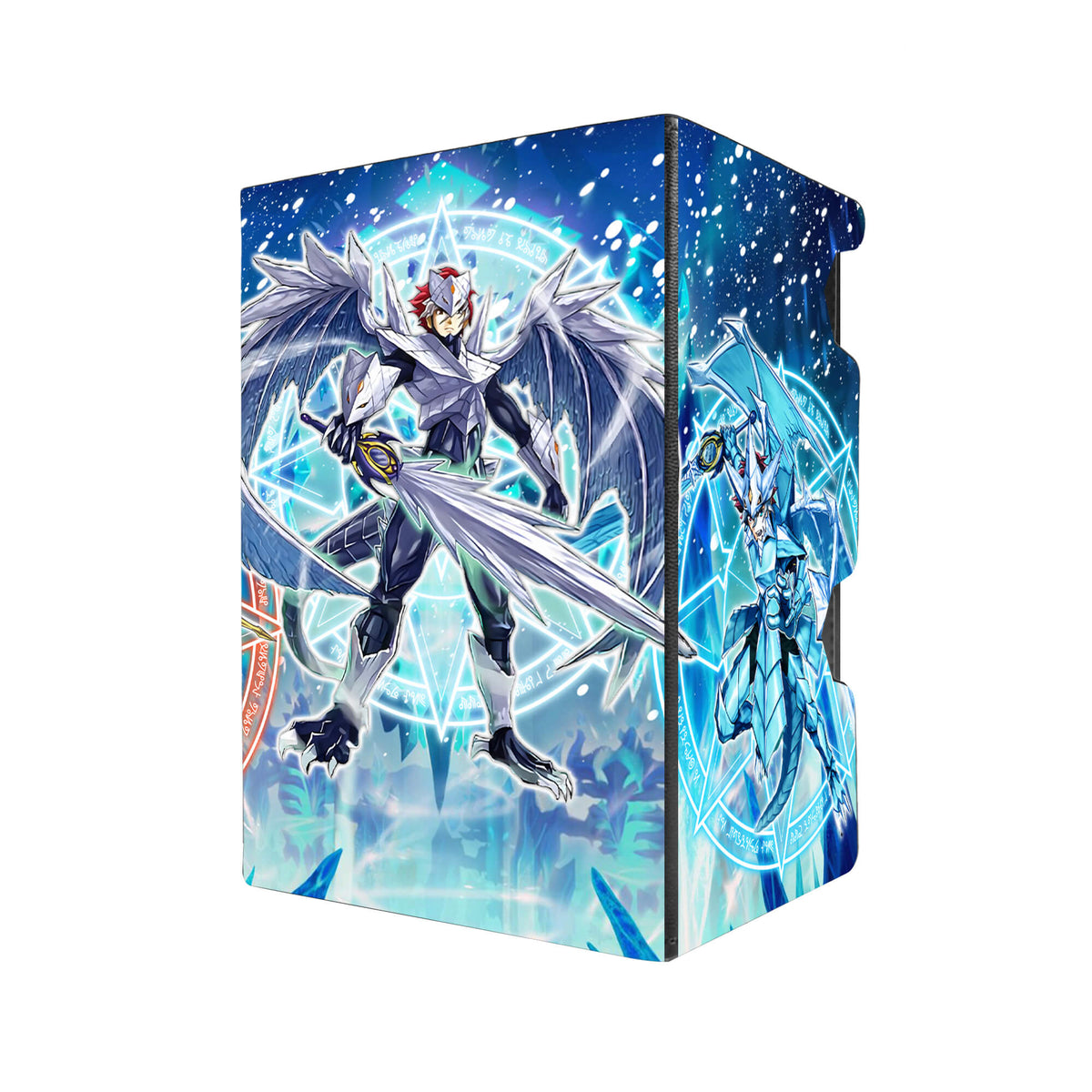 Here's another quality black deck box from LDB Duel featuring our exclusive Nekroz Archetype art. Fits all types of trading card games, including Pokémon, Yu-Gi-Oh! and Magic The Gathering. The perfect card holder for the TCG player safely holds up to 100 double-sleeved cards. EVEN in extra thick sleeves. Comes with a pull-out dice tray. Necroth-yugioh-tcg-accessories-card-storage-LDB-Duel