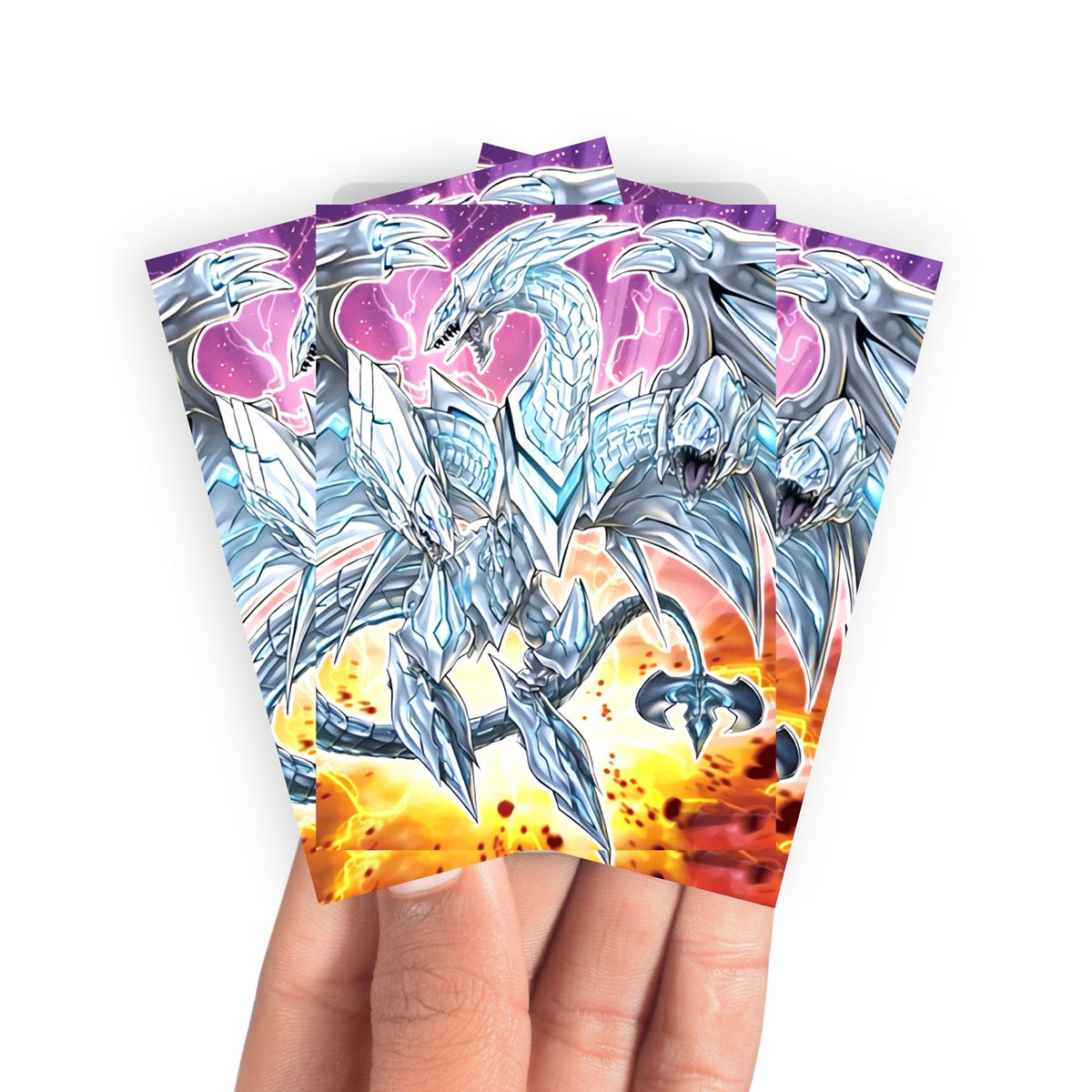 Keep your cards safe and stylish with our borderless card sleeves. Designed edge-to-edge to showcase your artwork, they offer a sleek, modern aesthetic. From LDB Duel, printed with the exclusive Neo Blue-Eyes Ultimate Dragon design for a fresh, premium feel.Blue-Eyes-Dragon-yugioh-mtg-pokemon-card-protection-standard-japanese-dragon-shield-LDB-Duel-borderless