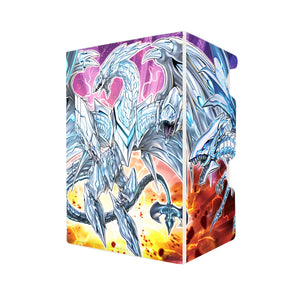 Here's another quality white deck box from LDB Duel featuring our exclusive Neo Blue-Eyes Ultimate Dragon art. Fits all types of trading card games, including Pokémon, Yu-Gi-Oh! and Magic The Gathering. The perfect card holder for the TCG player safely holds up to 100 double-sleeved cards. EVEN in extra thick sleeves. Comes with a pull-out dice tray. Seto-Kaiba-ygo-magic-digimon-card_protector-gaming-accesories-LDB-Duel