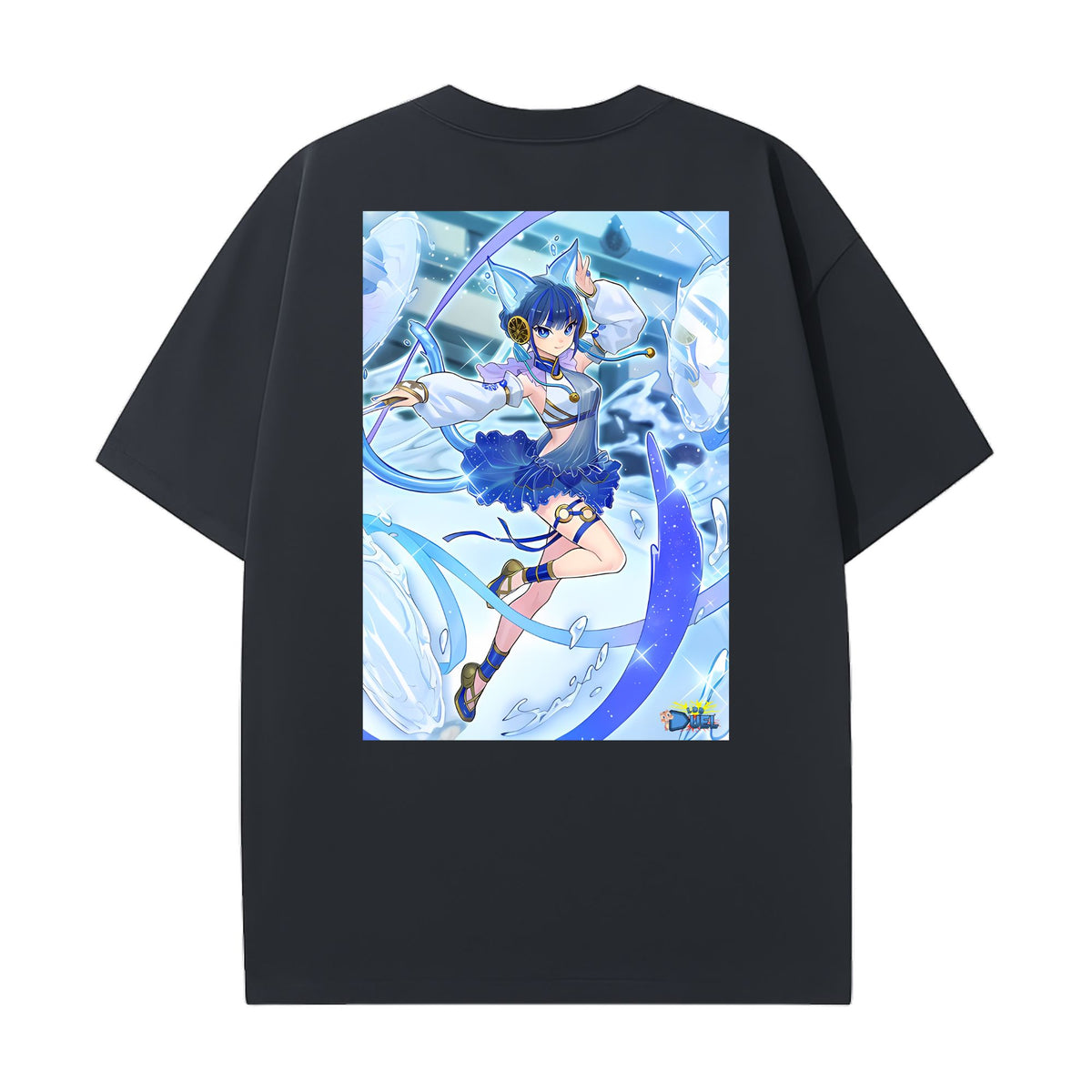 Level up your look with the premium Ni-Ni the Mirror Mikanko T-shirt design from LDB Duel. Crafted from soft, breathable cotton and finished with vibrant DTF printing, this black t-shirt is designed for comfort that lasts. Featuring a bold back design, it’s perfect for anime fans, TCG players, and gamers who want to stand out, whether at events, tournaments, or just relaxing with friends.  Fire-Dance-anime-ygo-magic-tshirt-gaming-accesories-LDB-Duel