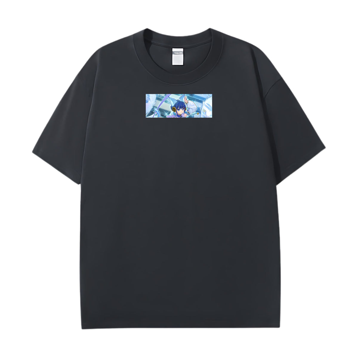 Step up your style with the premium Ni-Ni the Mirror Mikanko T-shirt design from LDB Duel. Made from soft, breathable cotton and printed with vibrant DTF artwork, this black t-shirt is built for comfort and lasting wear. Choose your look with front design options like a small chest logo or bold center print. Perfect for anime lovers, TCG players, and gaming fans everywhere.  Mikanko-anime-tcg-accessories-tshirt-LDB-Duel