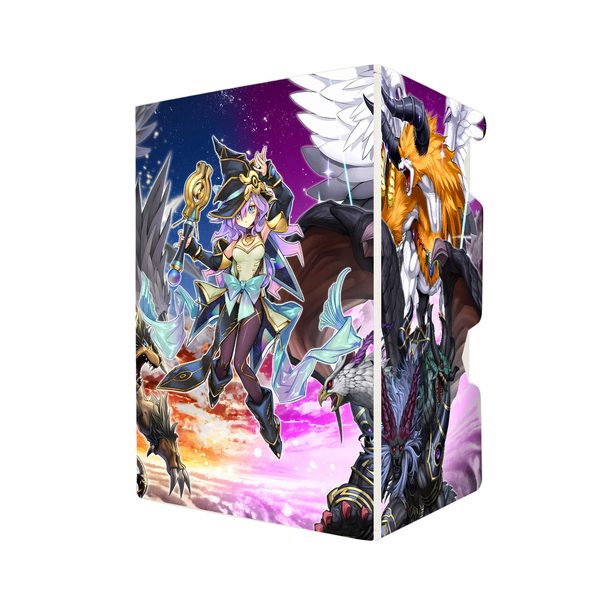 Here's another quality white deck box from LDB Duel featuring our exclusive Nightmare Apprentice art. Fits all types of trading card games, including Pokémon, Yu-Gi-Oh! and Magic The Gathering. The perfect card holder for the TCG player safely holds up to 100 double-sleeved cards. EVEN in extra thick sleeves. Comes with a pull-out dice tray. Chimera-ygo-magic-digimon-card_protector-gaming-accesories-LDB-Duel