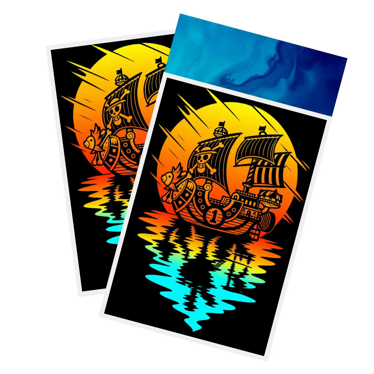 Protect and enhance your cards with our clean and crisp white border card sleeves. Featuring a minimalist design that complements any artwork, these sleeves offer a bright, timeless look. From LDB Duel. Printed with our exclusive Thousand Sunny design for a fresh and premium finish. Strawhat-Pirates-onepiece-card-protection-standard-japanese-dragon-shield-LDB-Duel-white