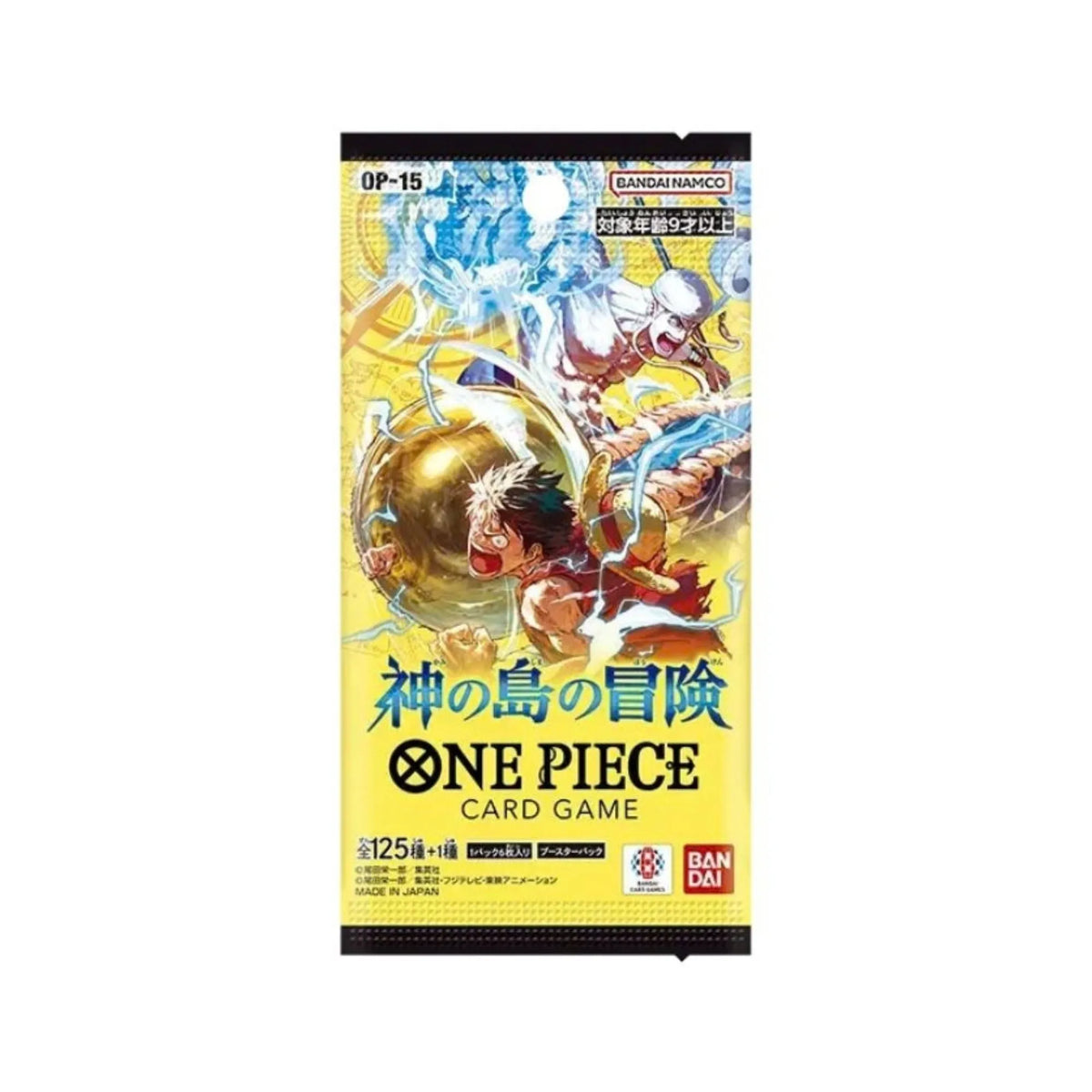 Ascend to the heavens with the Japanese One Piece Card Game: Adventure on Kami's Island Booster Box (OP-15), containing 24 booster packs with 6 cards each. Centered on the iconic Sky Island / Skypiea Arc, this set showcases the legendary clash between Monkey D. Luffy and "God" Enel, packed with fan-favorite Shandians, Skypieans, and powerful new Leader cards. Available now at LDB Duel Store—grab your box today to reach new heights in your duels!