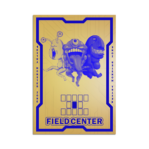 Level up your game with our custom-printed metal field centers from LDB Duel, featuring exclusive Ojama Trio artwork in gold metal. Durable, scratch-resistant, and embossed with the iconic Yu-Gi-Oh! card back, these slim field centers fit perfectly in card sleeves. Ojama-brothers-yugioh-mtg-pokemon-metal-card-embossed-design-custom-artwork-duel-accessories-ldb-duel